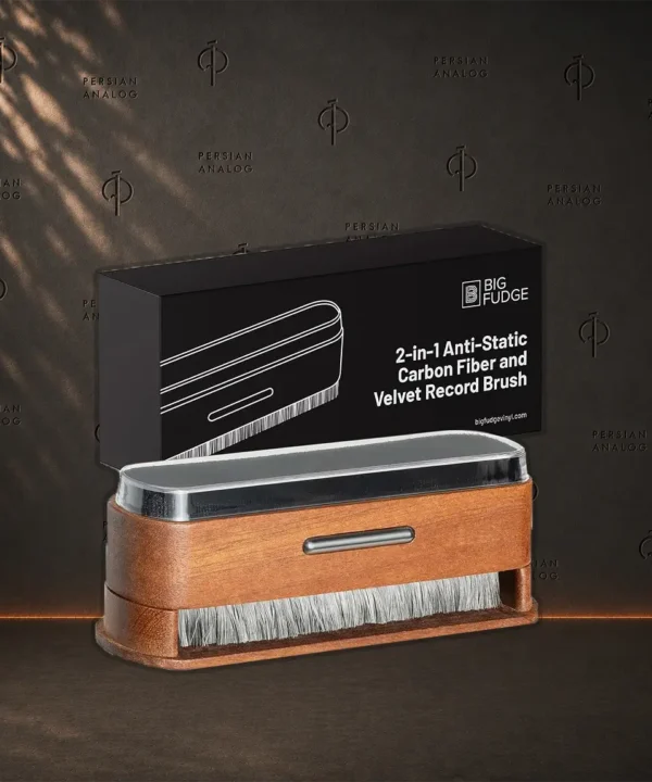 برس چوبی دوکاره تمیزکننده صفحه وینیل Big Fudge 2-in-1 Wooden Record Cleaning Brush